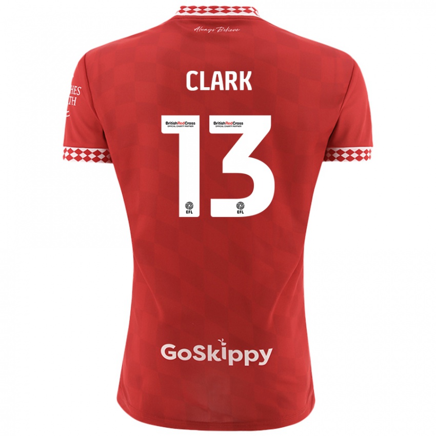 Niño Camiseta Olivia Clark #13 Rojo 1ª Equipación 2024/25 La Camisa Chile