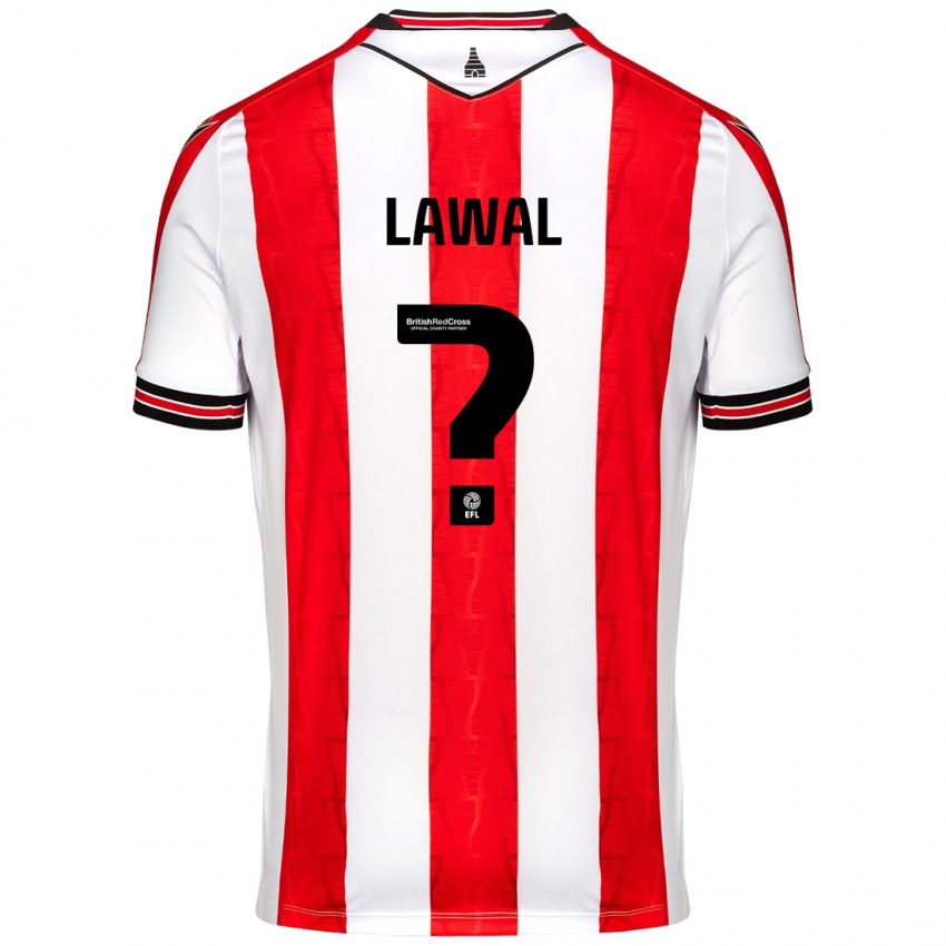 Niño Camiseta Bosun Lawal #0 Rojo Blanco 1ª Equipación 2024/25 La Camisa Chile