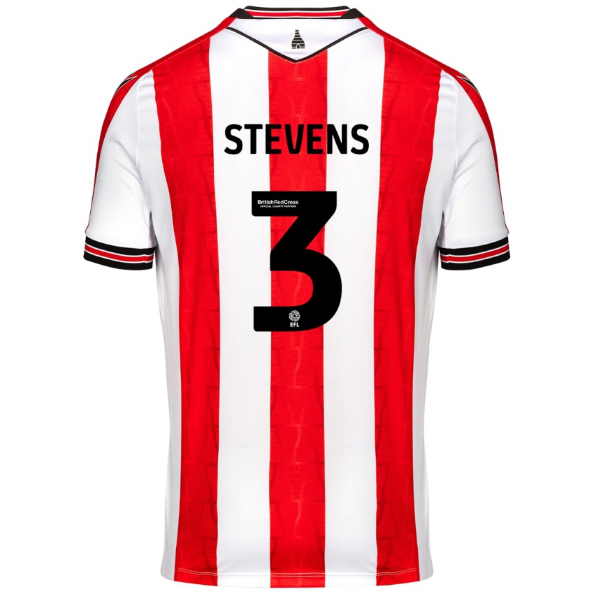 Niño Camiseta Enda Stevens #3 Rojo Blanco 1ª Equipación 2024/25 La Camisa Chile