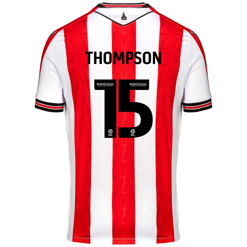 Niño Camiseta Jordan Thompson #15 Rojo Blanco 1ª Equipación 2024/25 La Camisa Chile