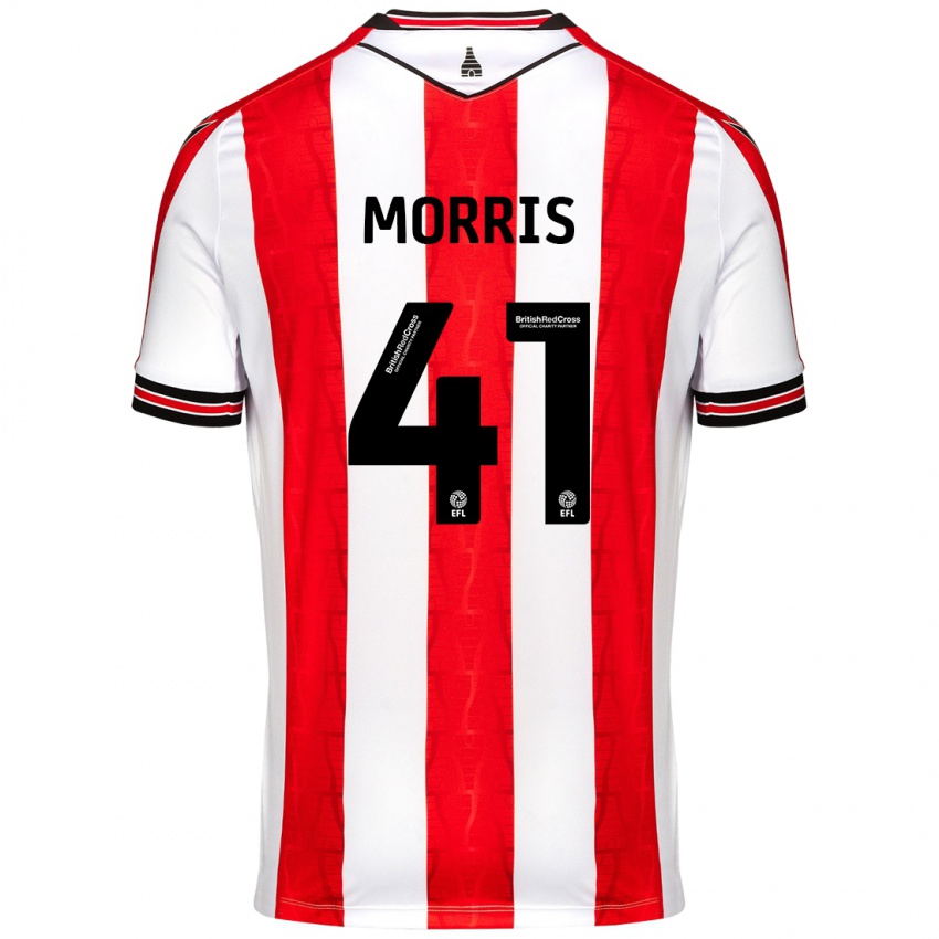 Niño Camiseta Scott Morris #41 Rojo Blanco 1ª Equipación 2024/25 La Camisa Chile