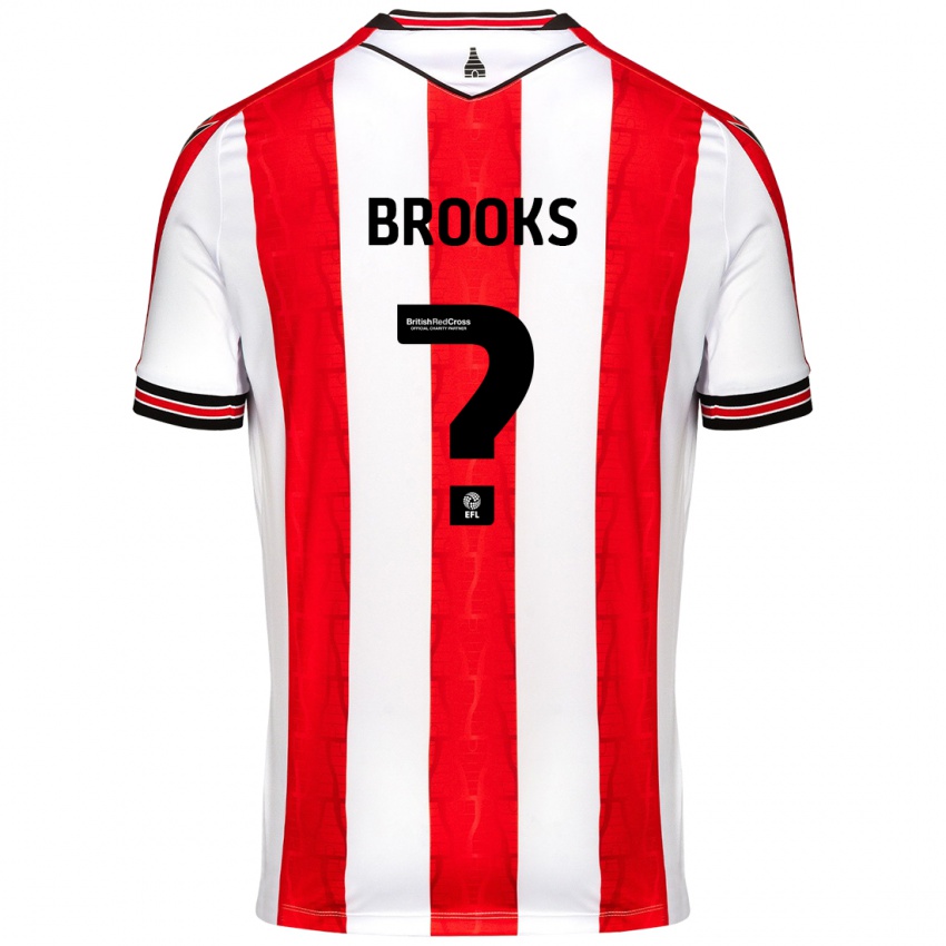 Niño Camiseta Alfie Brooks #0 Rojo Blanco 1ª Equipación 2024/25 La Camisa Chile