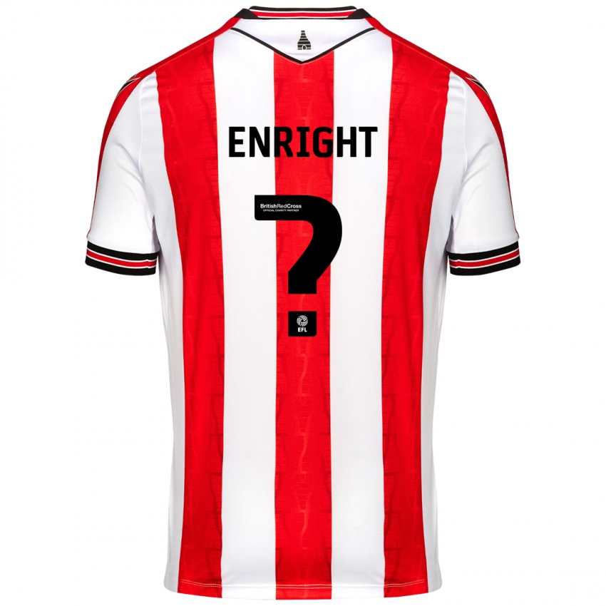 Niño Camiseta Luke Enright #0 Rojo Blanco 1ª Equipación 2024/25 La Camisa Chile