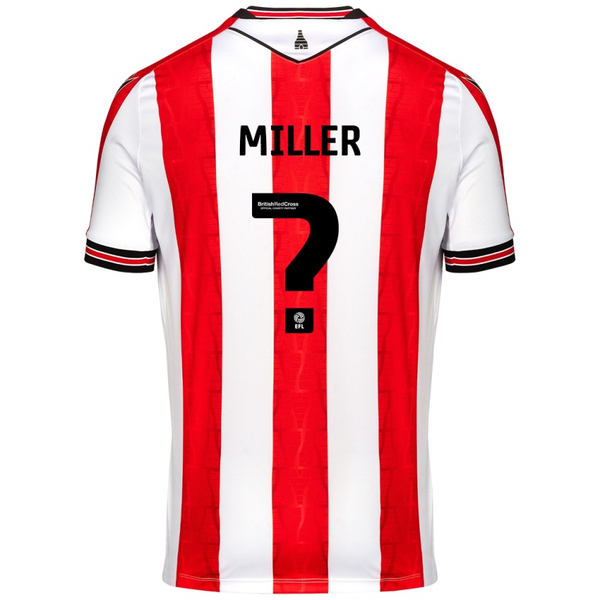 Niño Camiseta Tom Miller #0 Rojo Blanco 1ª Equipación 2024/25 La Camisa Chile