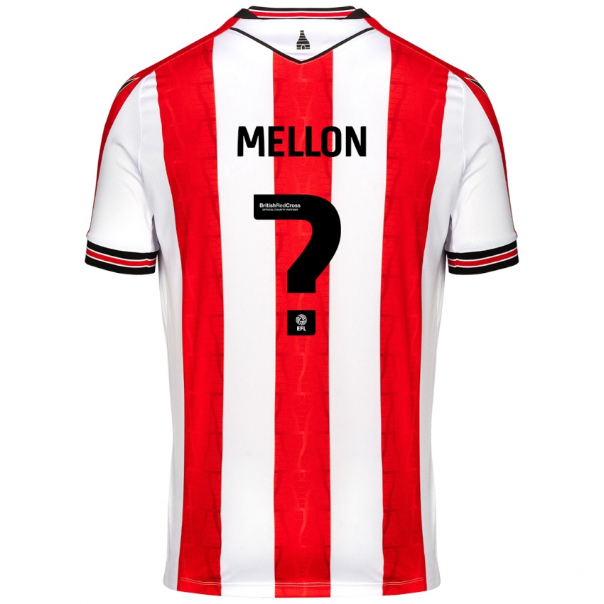 Niño Camiseta Luke Mellon #0 Rojo Blanco 1ª Equipación 2024/25 La Camisa Chile