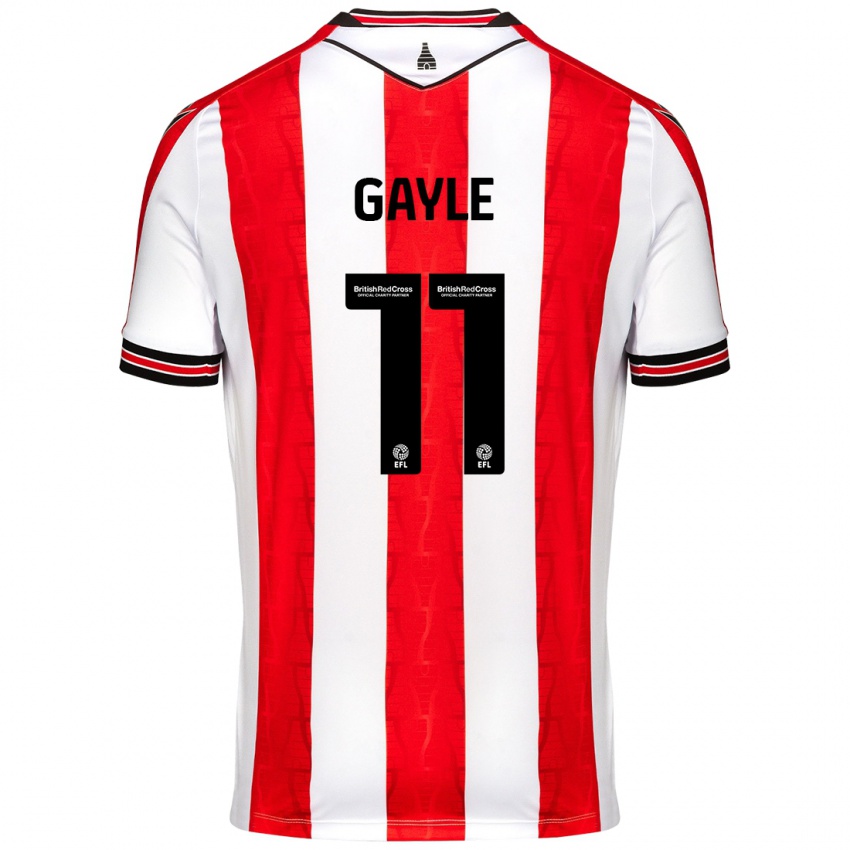 Niño Camiseta Dwight Gayle #11 Rojo Blanco 1ª Equipación 2024/25 La Camisa Chile