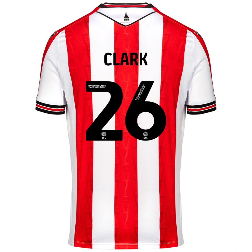 Niño Camiseta Ciaran Clark #26 Rojo Blanco 1ª Equipación 2024/25 La Camisa Chile