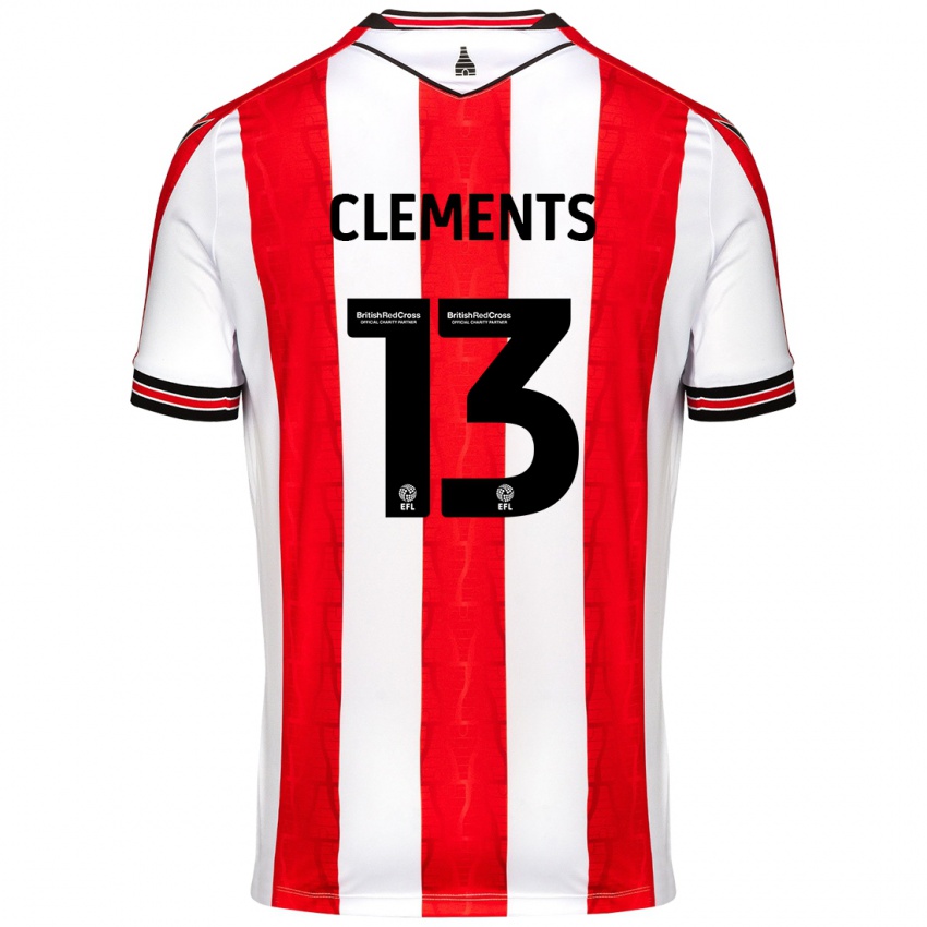 Niño Camiseta Daisy Clements #13 Rojo Blanco 1ª Equipación 2024/25 La Camisa Chile