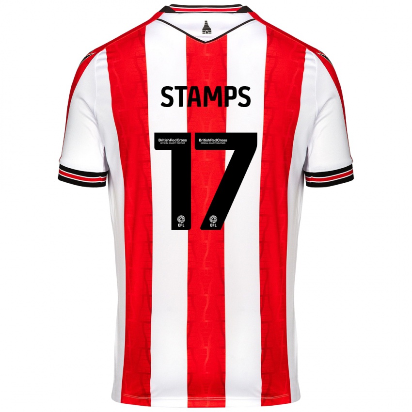 Niño Camiseta Shannon Stamps #17 Rojo Blanco 1ª Equipación 2024/25 La Camisa Chile