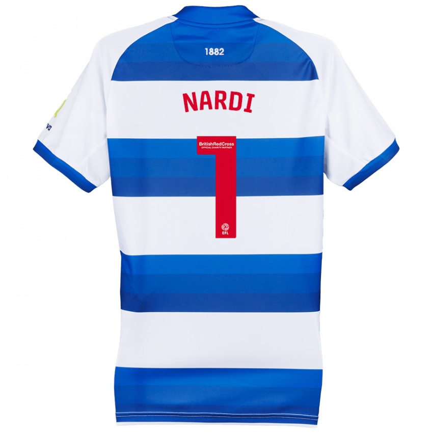 Niño Camiseta Paul Nardi #1 Blanco Azul 1ª Equipación 2024/25 La Camisa Chile