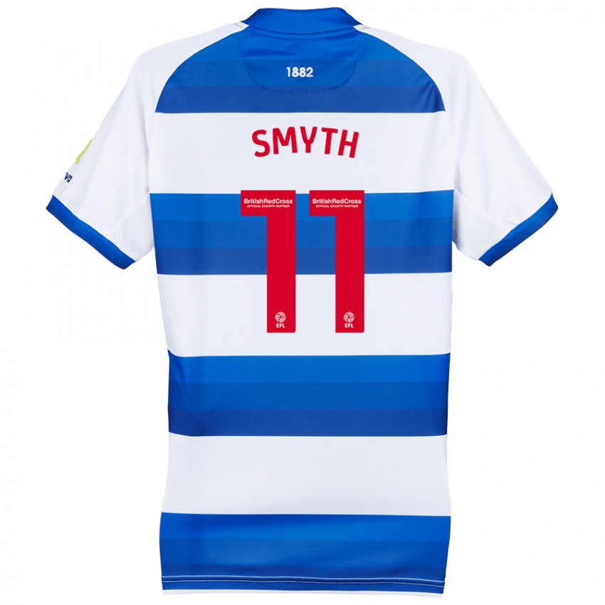 Niño Camiseta Paul Smyth #11 Blanco Azul 1ª Equipación 2024/25 La Camisa Chile