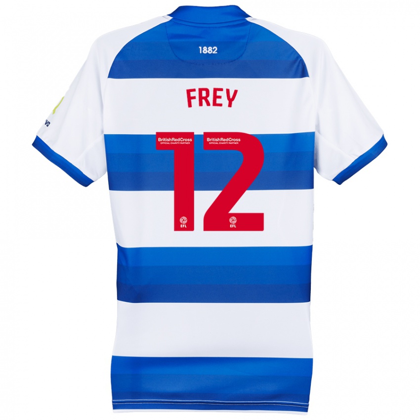 Niño Camiseta Michael Frey #12 Blanco Azul 1ª Equipación 2024/25 La Camisa Chile