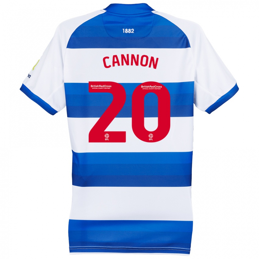 Niño Camiseta Reggie Cannon #20 Blanco Azul 1ª Equipación 2024/25 La Camisa Chile