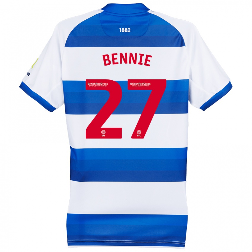 Niño Camiseta Daniel Bennie #27 Blanco Azul 1ª Equipación 2024/25 La Camisa Chile