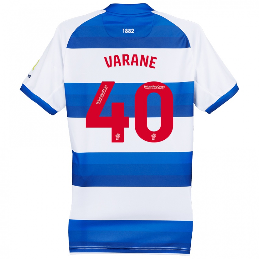 Niño Camiseta Jonathan Varane #40 Blanco Azul 1ª Equipación 2024/25 La Camisa Chile