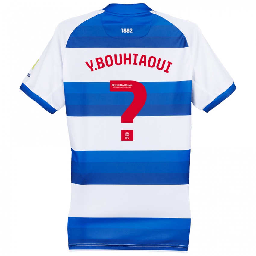 Niño Camiseta Youssef Bouhiaoui #0 Blanco Azul 1ª Equipación 2024/25 La Camisa Chile