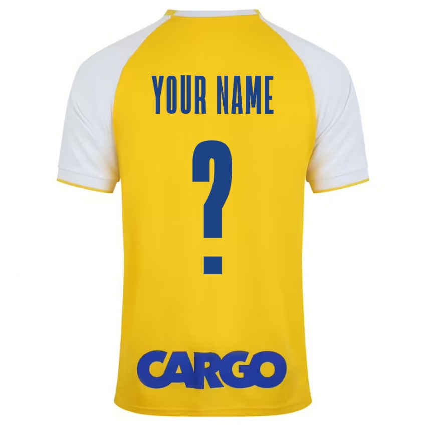 Niño Camiseta Ihren Namen #0 Amarillo Blanco 1ª Equipación 2024/25 La Camisa Chile