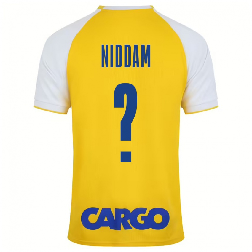 Niño Camiseta Nadav Niddam #0 Amarillo Blanco 1ª Equipación 2024/25 La Camisa Chile