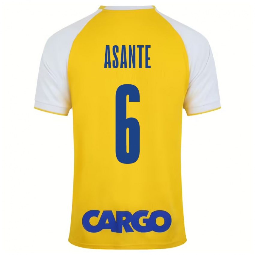 Niño Camiseta Tyrese Asante #6 Amarillo Blanco 1ª Equipación 2024/25 La Camisa Chile