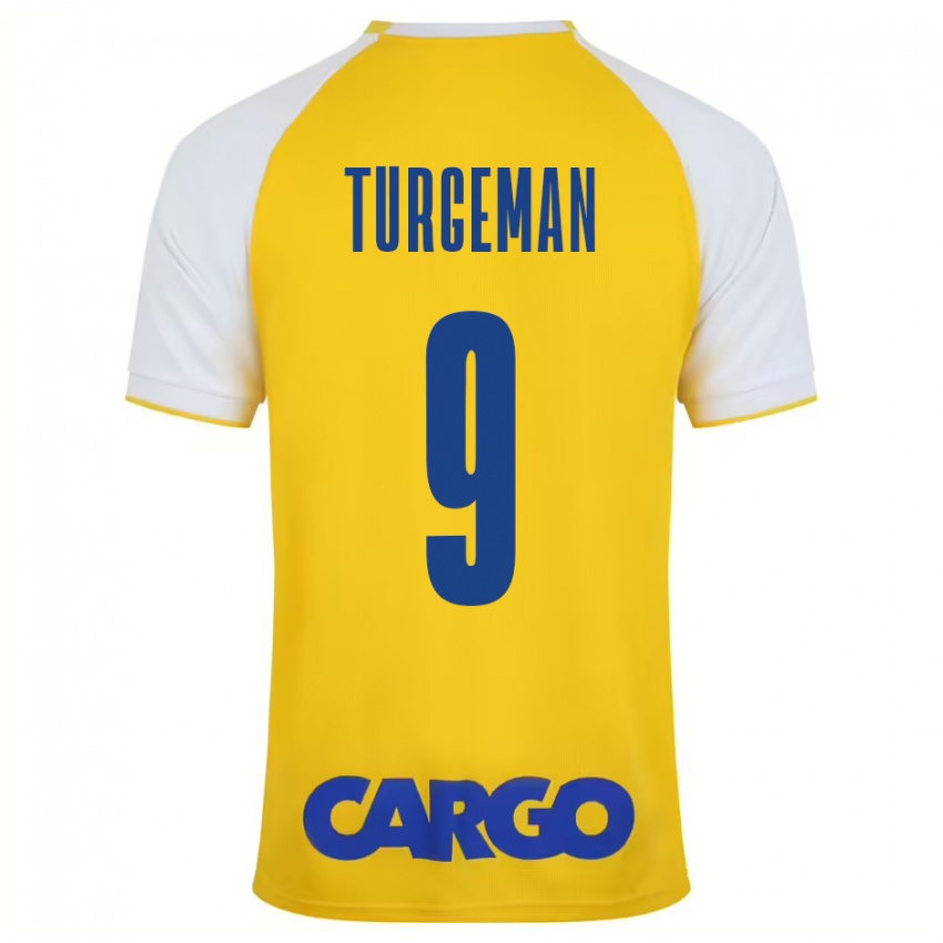 Niño Camiseta Dor Turgeman #9 Amarillo Blanco 1ª Equipación 2024/25 La Camisa Chile