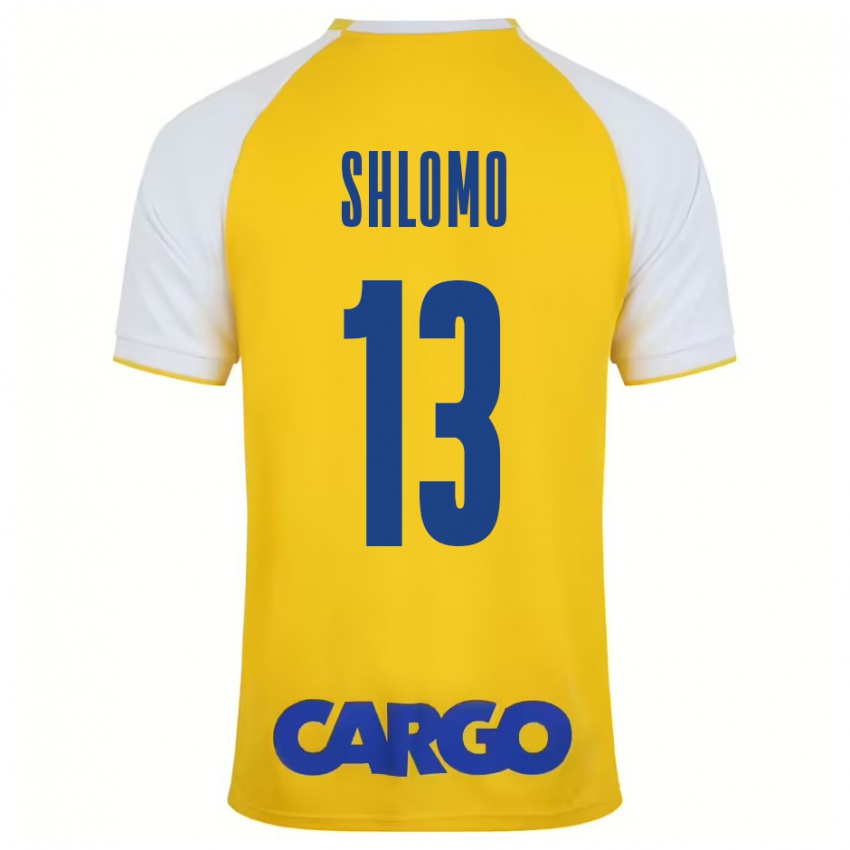 Niño Camiseta Raz Shlomo #13 Amarillo Blanco 1ª Equipación 2024/25 La Camisa Chile