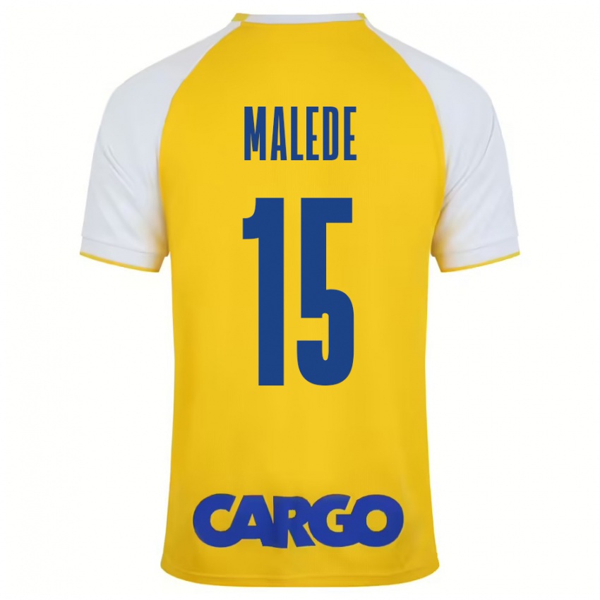 Niño Camiseta Yonas Malede #15 Amarillo Blanco 1ª Equipación 2024/25 La Camisa Chile