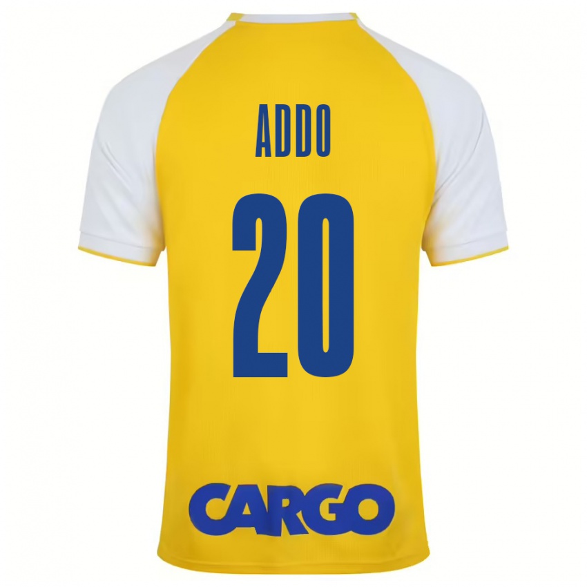 Niño Camiseta Henry Addo #20 Amarillo Blanco 1ª Equipación 2024/25 La Camisa Chile