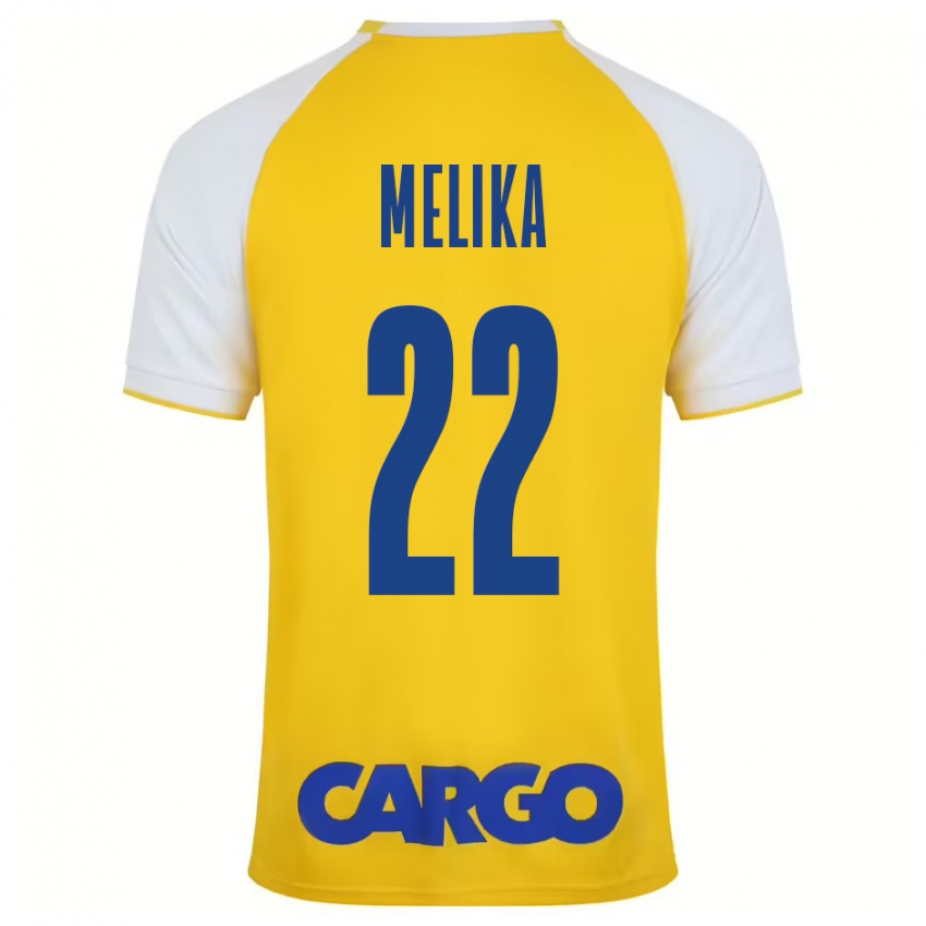 Niño Camiseta Ofek Melika #22 Amarillo Blanco 1ª Equipación 2024/25 La Camisa Chile