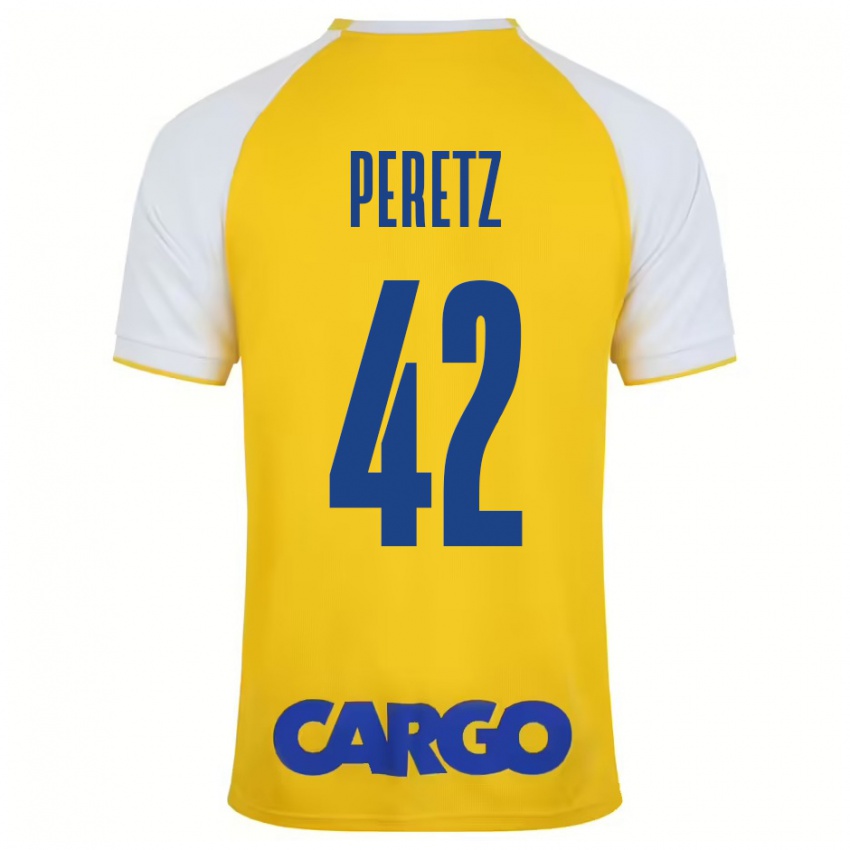 Niño Camiseta Dor Peretz #42 Amarillo Blanco 1ª Equipación 2024/25 La Camisa Chile