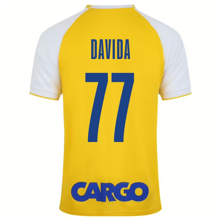 Niño Camiseta Osher Davida #77 Amarillo Blanco 1ª Equipación 2024/25 La Camisa Chile