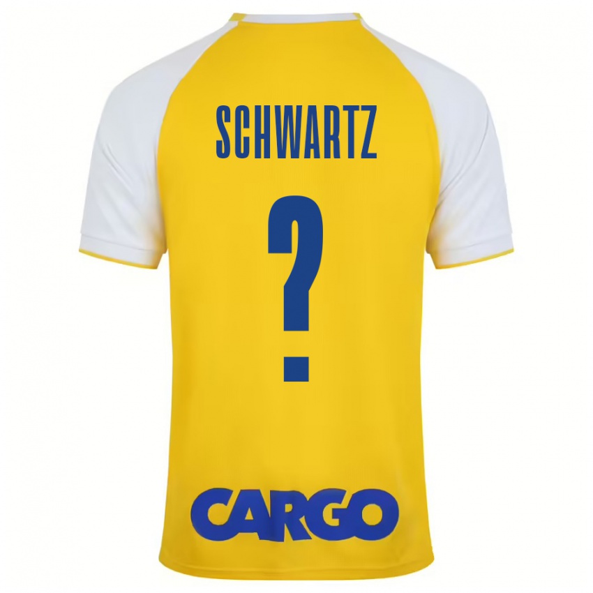 Niño Camiseta Noam Schwartz #0 Amarillo Blanco 1ª Equipación 2024/25 La Camisa Chile