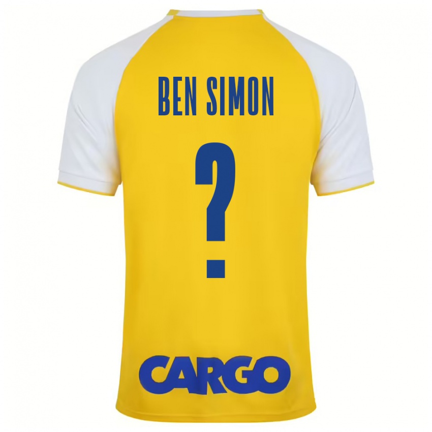 Niño Camiseta Ilay Ben Simon #0 Amarillo Blanco 1ª Equipación 2024/25 La Camisa Chile