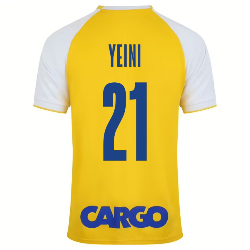 Niño Camiseta Sheran Yeini #21 Amarillo Blanco 1ª Equipación 2024/25 La Camisa Chile