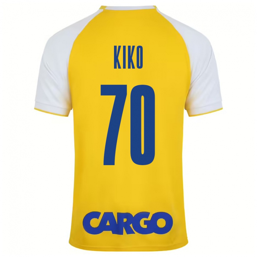 Niño Camiseta Kiko Bondoso #70 Amarillo Blanco 1ª Equipación 2024/25 La Camisa Chile