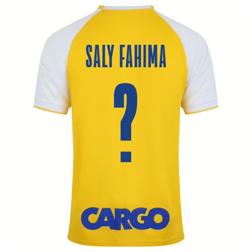 Niño Camiseta Israel Saly Fahima #0 Amarillo Blanco 1ª Equipación 2024/25 La Camisa Chile