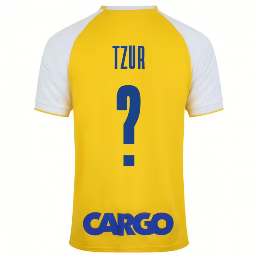 Niño Camiseta Amit Tzur #0 Amarillo Blanco 1ª Equipación 2024/25 La Camisa Chile