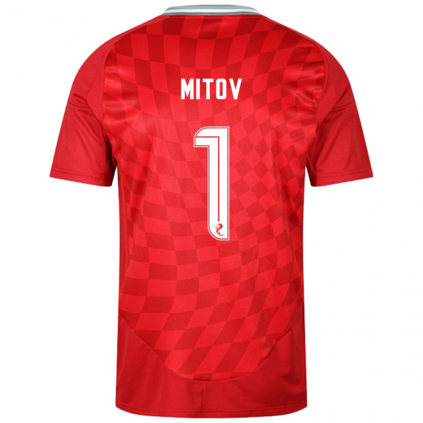 Niño Camiseta Dimitar Mitov #1 Rojo 1ª Equipación 2024/25 La Camisa Chile