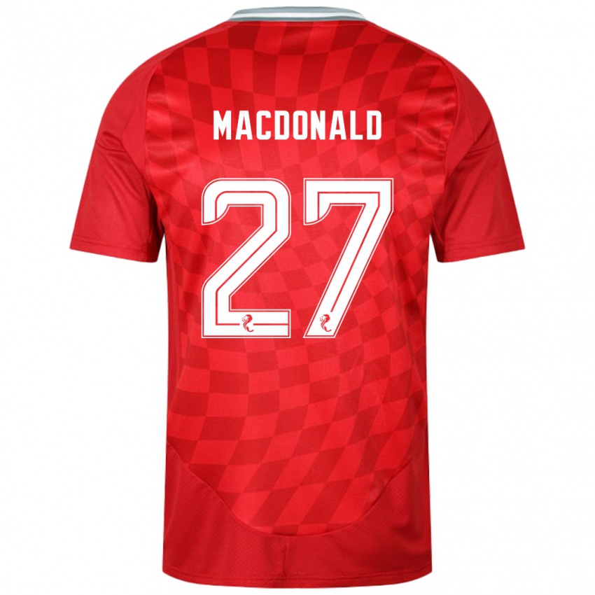 Niño Camiseta Angus Macdonald #27 Rojo 1ª Equipación 2024/25 La Camisa Chile