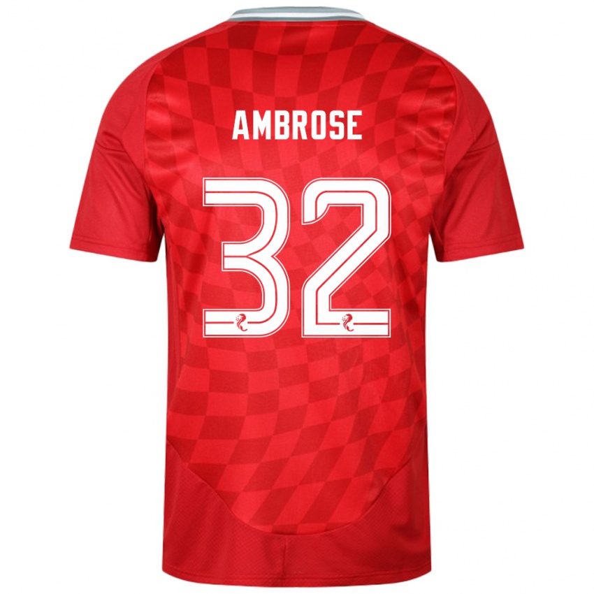 Niño Camiseta Peter Ambrose #32 Rojo 1ª Equipación 2024/25 La Camisa Chile