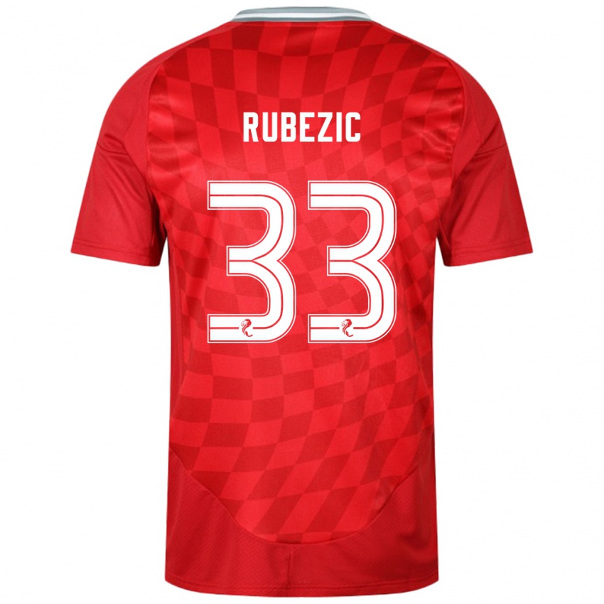 Niño Camiseta Slobodan Rubezic #33 Rojo 1ª Equipación 2024/25 La Camisa Chile