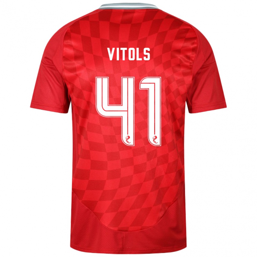 Niño Camiseta Rodrigo Vitols #41 Rojo 1ª Equipación 2024/25 La Camisa Chile