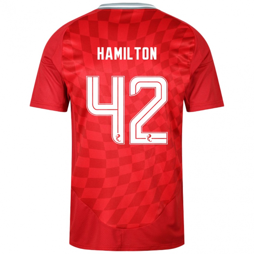 Niño Camiseta Brendan Hamilton #42 Rojo 1ª Equipación 2024/25 La Camisa Chile