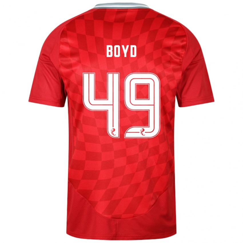 Niño Camiseta Fletcher Boyd #49 Rojo 1ª Equipación 2024/25 La Camisa Chile