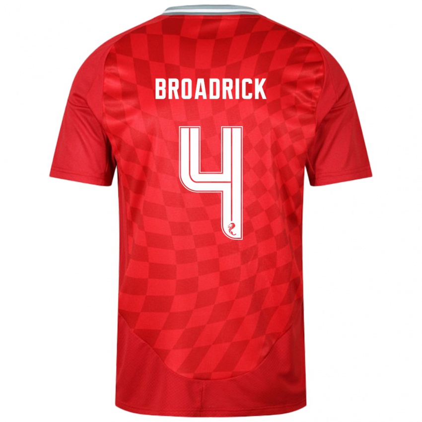 Niño Camiseta Jessica Broadrick #4 Rojo 1ª Equipación 2024/25 La Camisa Chile