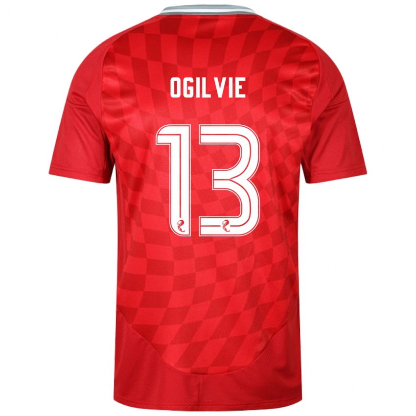 Niño Camiseta Francesca Ogilvie #13 Rojo 1ª Equipación 2024/25 La Camisa Chile