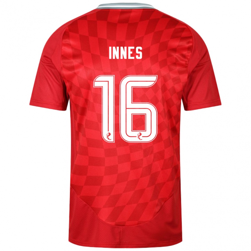 Niño Camiseta Hannah Innes #16 Rojo 1ª Equipación 2024/25 La Camisa Chile