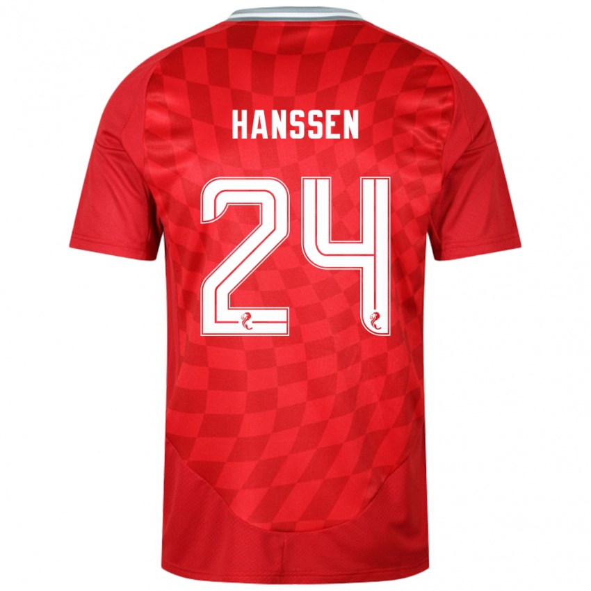 Niño Camiseta Nadine Hanssen #24 Rojo 1ª Equipación 2024/25 La Camisa Chile