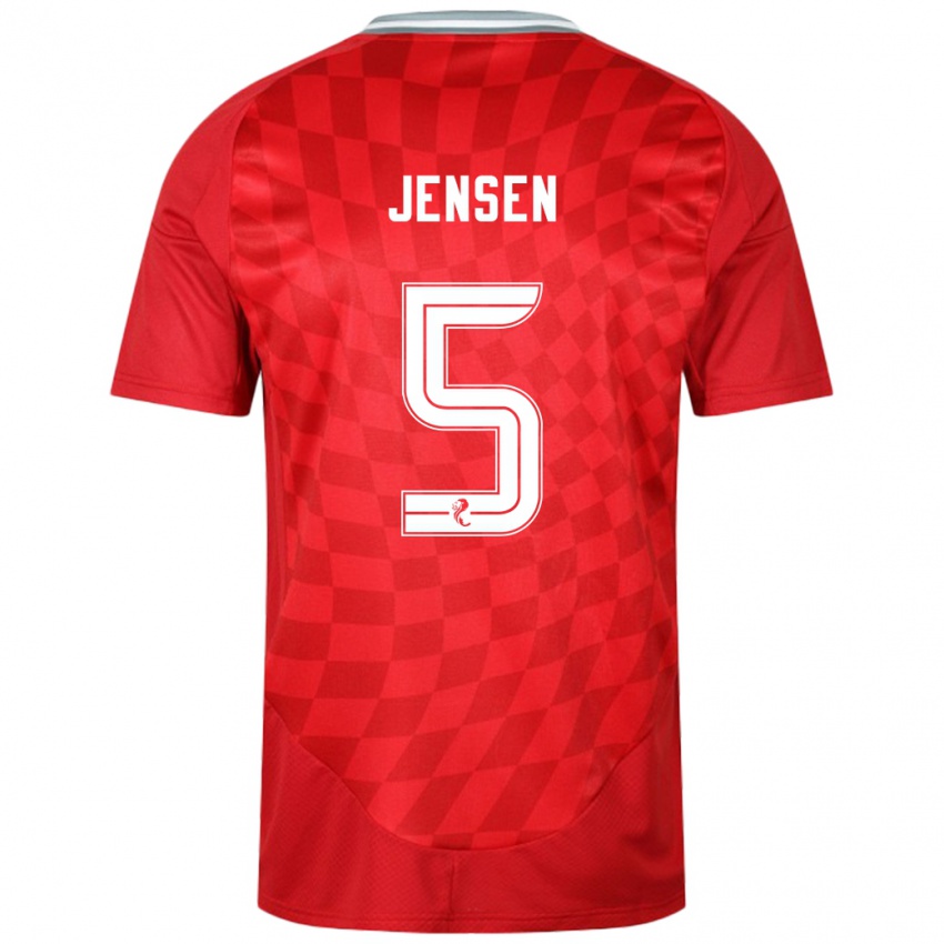 Niño Camiseta Richard Jensen #5 Rojo 1ª Equipación 2024/25 La Camisa Chile