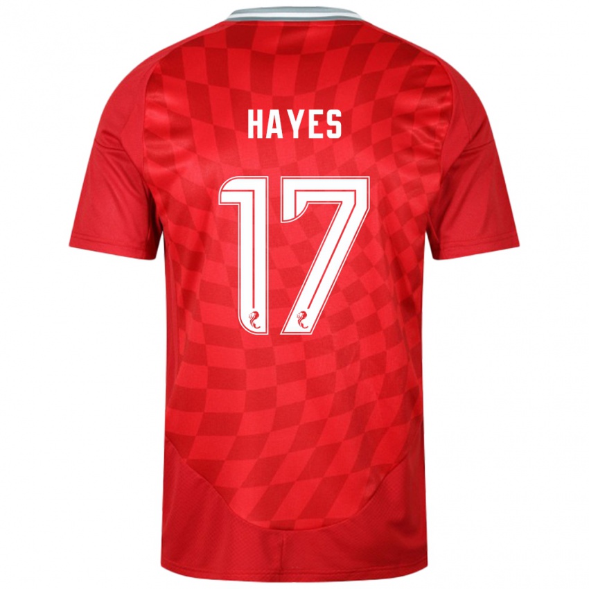 Niño Camiseta Jonny Hayes #17 Rojo 1ª Equipación 2024/25 La Camisa Chile