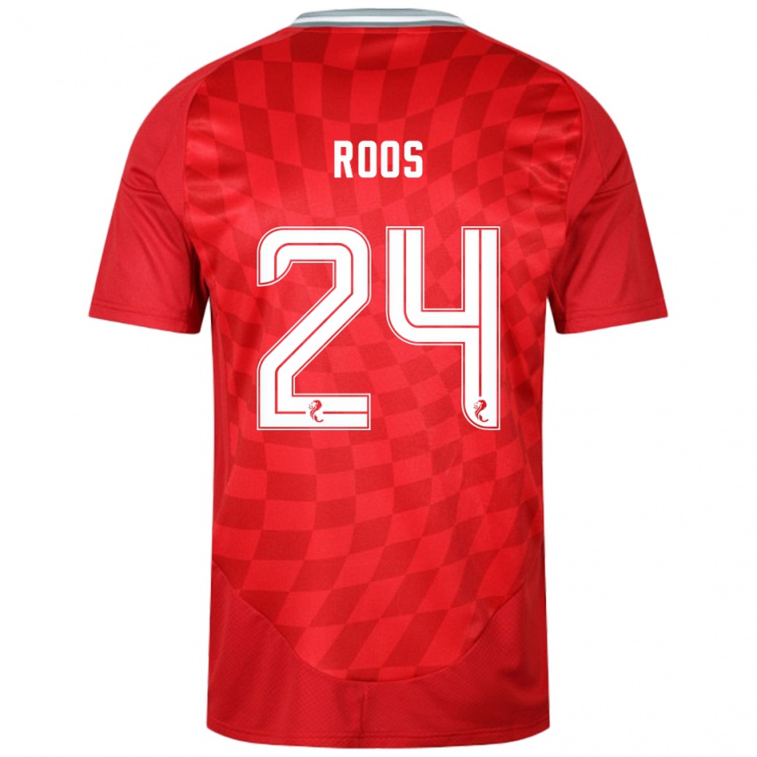 Niño Camiseta Kelle Roos #24 Rojo 1ª Equipación 2024/25 La Camisa Chile